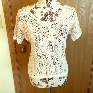 Vanity Cream Crochet Top