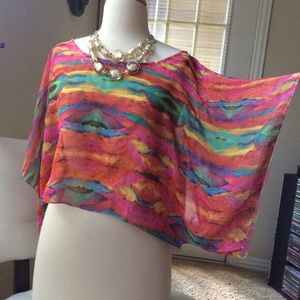 Lightweight watercolor crop top