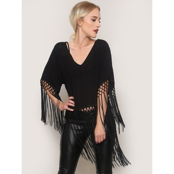 ❌SOLD❌ Gypsy Warrior Laveau Fringe Blouse - Picture 2 of 4