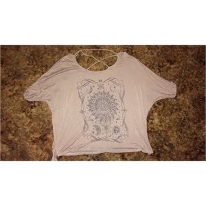 Criss cross flowy shirt