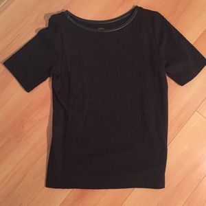 NWT Loft short sleeve black top