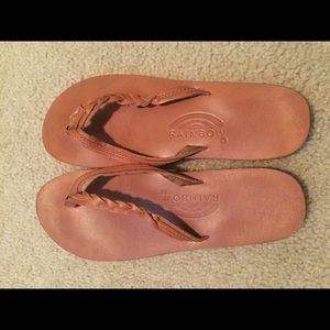 NEVER WORN NWOT Rainbow Flirty Braided Flip Flops