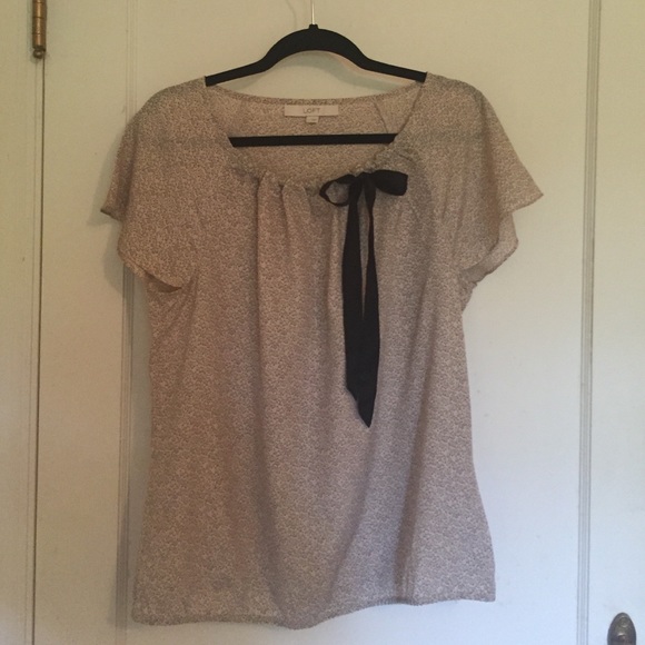 Loft black and cream blouse