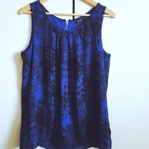 Apt. 9 Tank Top Cobalt Blue & Blk w/lining Med