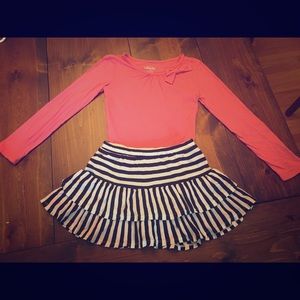 Circo Girls Med Pink Top w/Bow & Black/White skirt