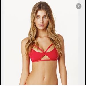 XS Blue Life Malibu Crush Bikini Top in Red