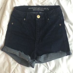 American Eagle High waisted Dark jean shorts