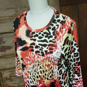 Multi colored print top