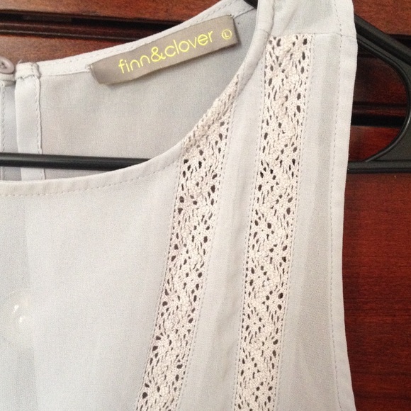 soft gray• sheer• finn&clover• open back shirt• - Picture 3 of 4
