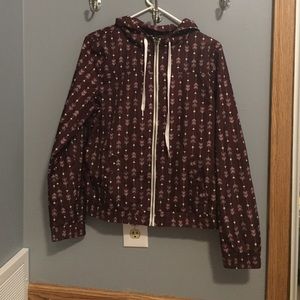Maroon rain jacket
