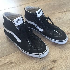 Vans Black Leather High Tops