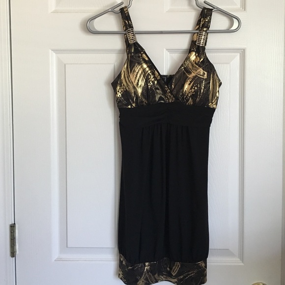 Black and gold dress
