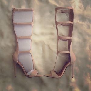 Nastygal Nude Caged Sandals