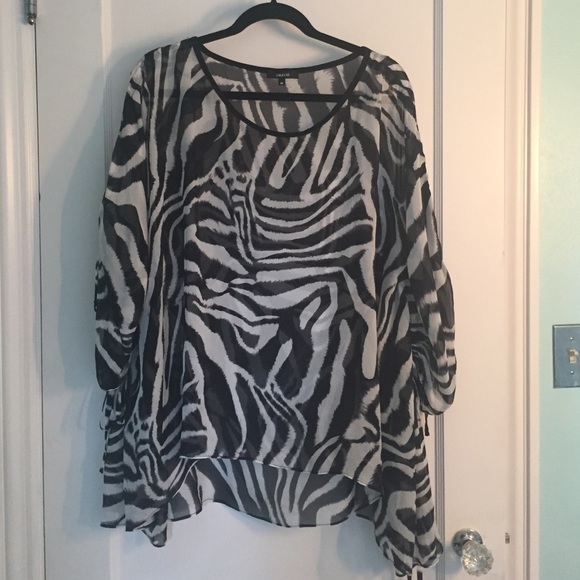Grayse silk zebra poncho
