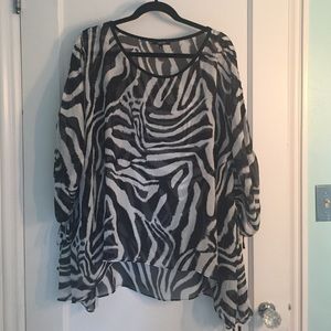 Grayse silk zebra poncho