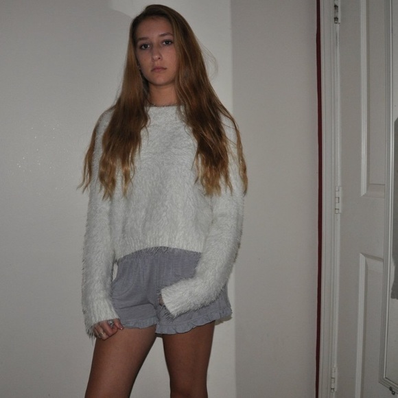 Comfortable Fuzzy White Sweater