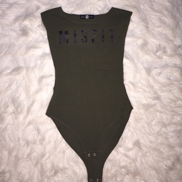 Military Green "Misfit" sleeveless body suit
