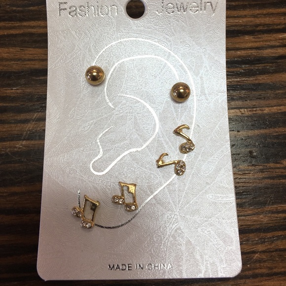 NEW Music Note Earring Studs