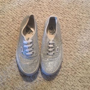 Silver Glitter Vans