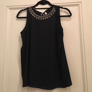 Navy blue beaded shirt