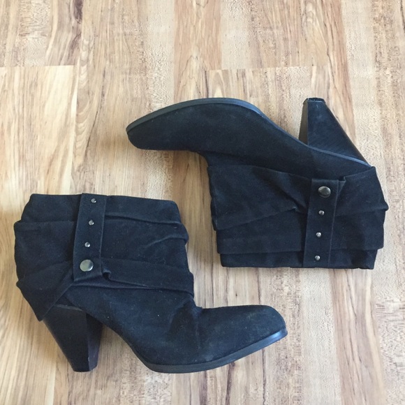 Black suede booties