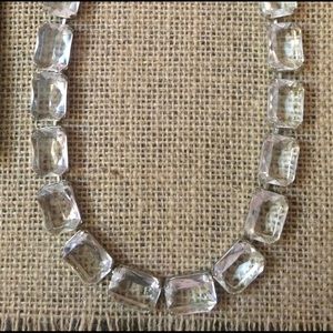 Oversized princess cut stone necklace