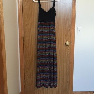 Multi color patterned maxi dress
