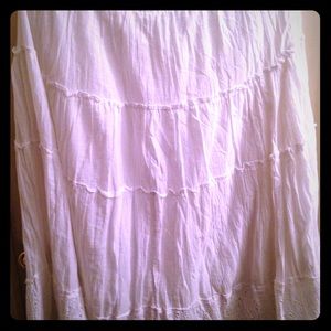 White crinkle skirt