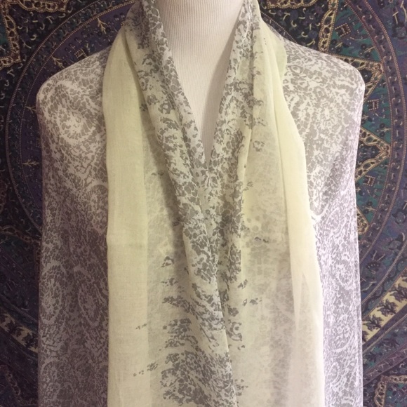 Baroque Print Scarf - Yellow