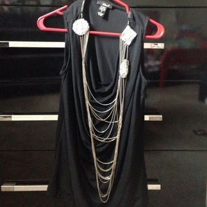 Black draped Sleeveless top