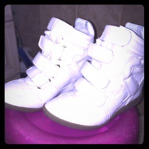 Steve Madden white sneaker wedges