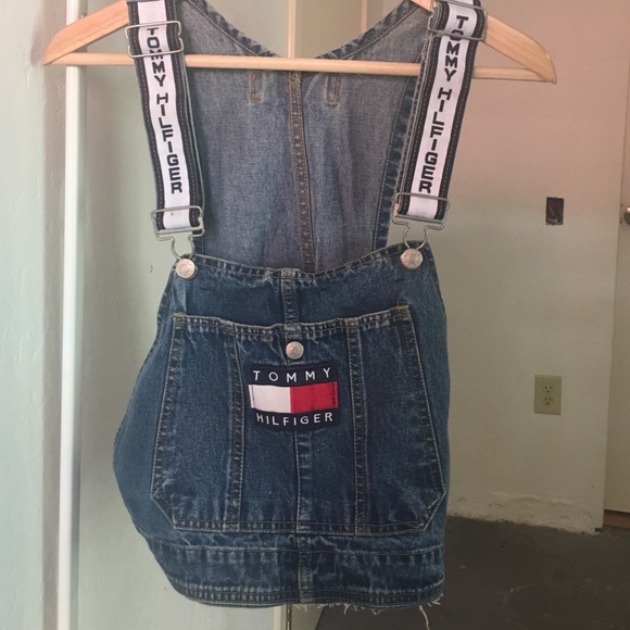 cropped denim overall top