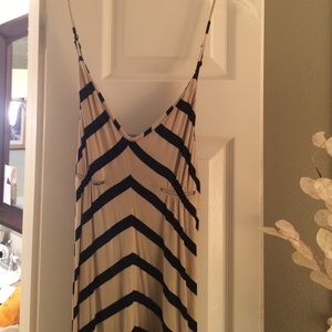 Black and Tan striped maxi dress