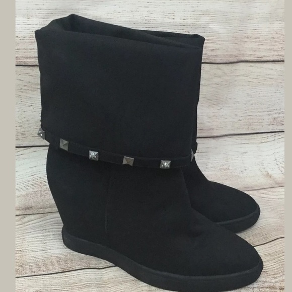 Jennifer Lopez Studded Hidden Wedge Ankle Booties