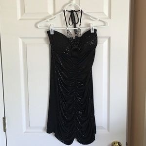 Black halter dress