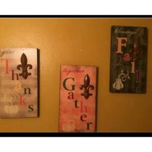 Set of 3 home decor wall art