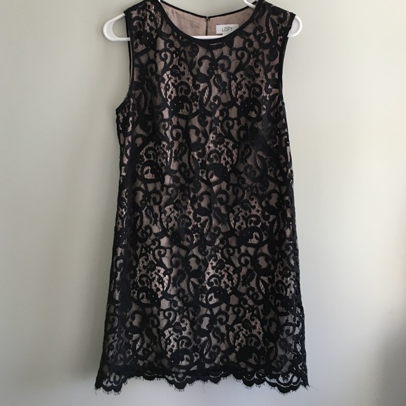 Black and Tan illusion dress