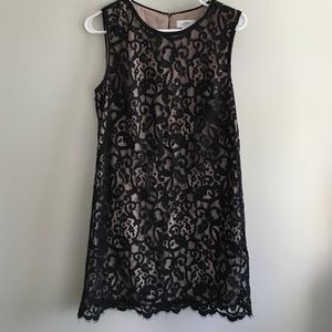 Black and Tan illusion dress