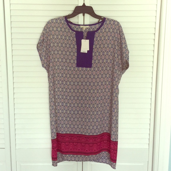 Pleione Blue Printed Shift Dress