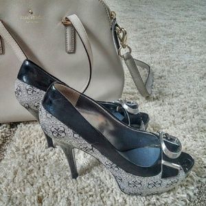 SOLD- Guess platform peep-toe heels
