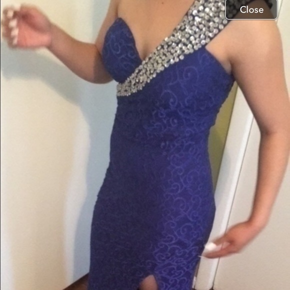 Beautiful prom dress ! Wth sequin , leg open - Picture 1 of 2