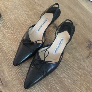 Manolo Blahnik Black Kitten Heels