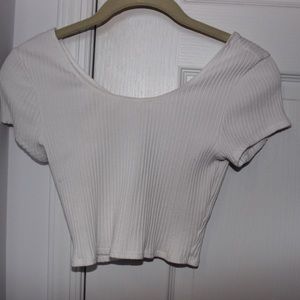 Garage white crop top