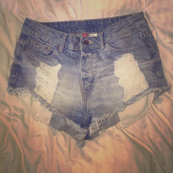 Distressed Jean shorts
