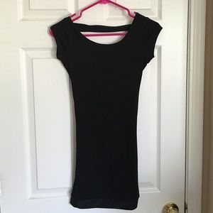 Black dress with neon straps in back