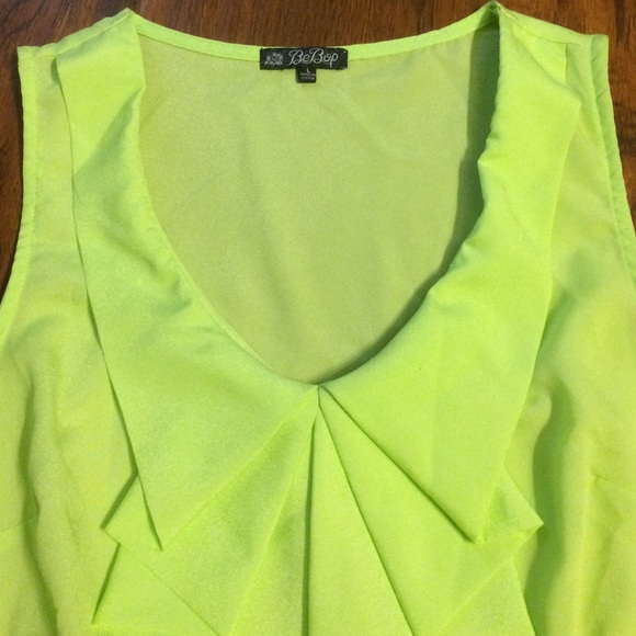 BeBop Bow Chartreuse Green Summer Dress - Picture 3 of 5