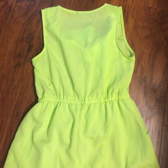 BeBop Bow Chartreuse Green Summer Dress - Picture 4 of 5