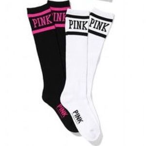 Victoria Secret black-pink and white-pink sock