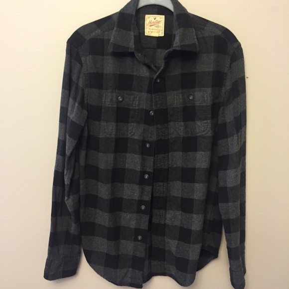 Men's size XS American Eagle grey flannel shirt