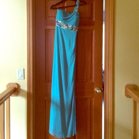 MyMichelle Teal/Turquoise Prom Dress
